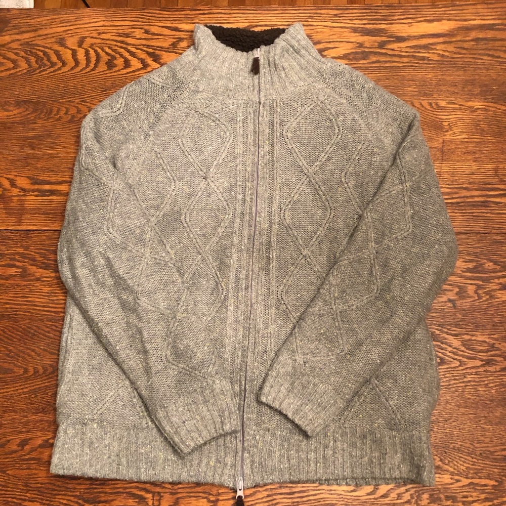 Weatherproof Lined Zip-Up Sweater - Sz. L